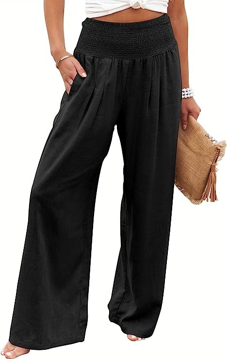 Women Linen Palazzo Pants