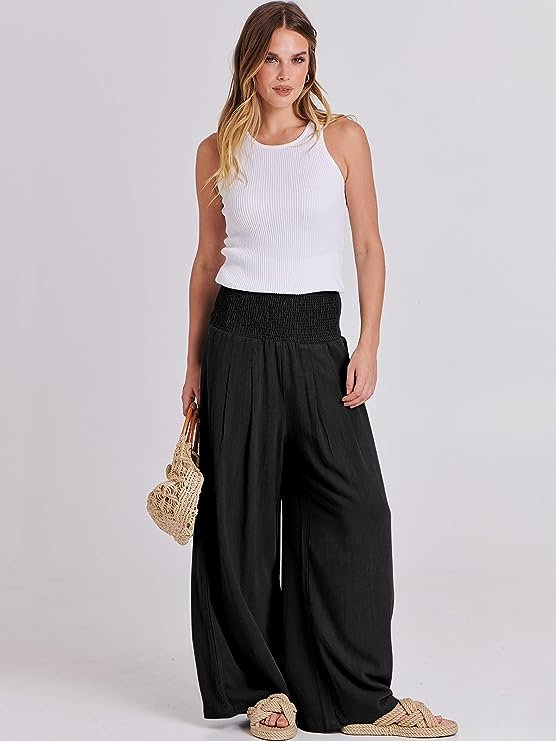 Women Linen Palazzo Pants