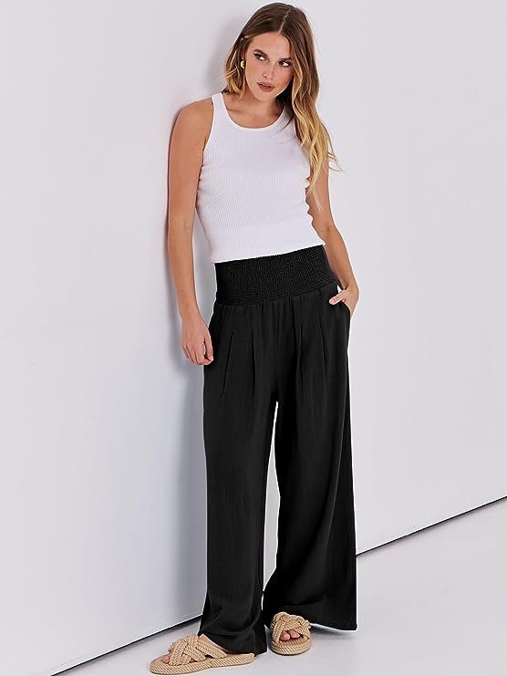 Women Linen Palazzo Pants